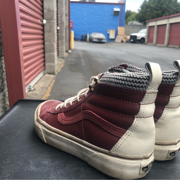 vans 721454 Unisex’s Brown White Leather high top Sneakers Size M4.5,W6 - Picture 8 of 13